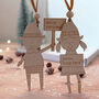 Set Of Two Wooden Elf Decorations, thumbnail 1 of 6
