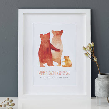 Personalised First Father's Day Bear Family Print For Dad, 4 of 5