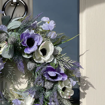 Parma Violets Faux Flowers Wreath, 3 of 3