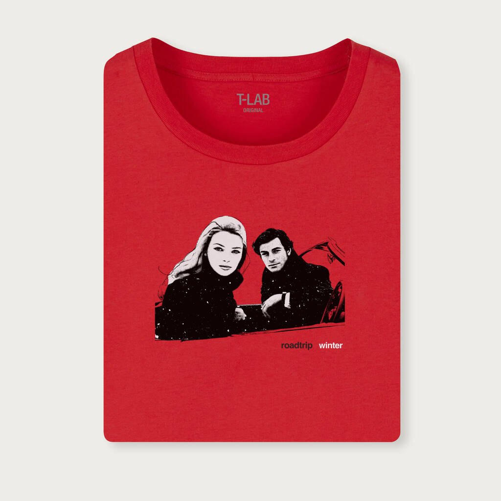 Roadtrip Winter Car Adventure Red T Shirt, 1 of 6