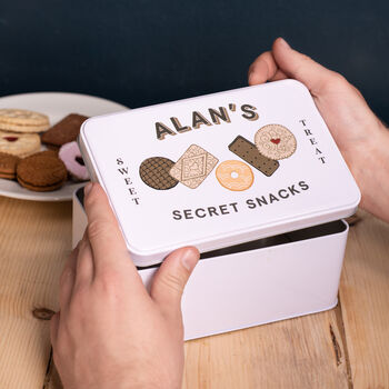 Personalised Secret Snacks Storage Tin, 2 of 3