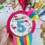 Personalised Flamingo Birthday Rosette, thumbnail 1 of 4