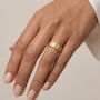 Women's Thick Textured Croissant Ring, thumbnail 2 of 5