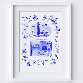 Kent Art Print Inspired By Blue Portuguese Tiles, 2 of 2