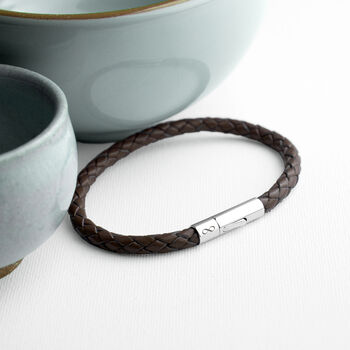 Personalised Men's Infinity Capsule Leather Bracelet, 11 of 12