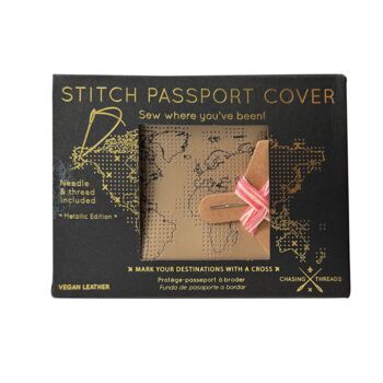Stitch Where You've Been Metallic Vegan Passport Cover, 11 of 11