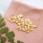 Gold Plated Maidenhair Fern Statement Necklace, thumbnail 4 of 6