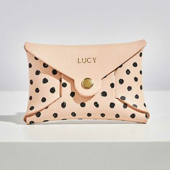 Personalised Spotty Leather Card + Coin Purse, 2 of 6