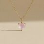 Pink Chalcedony October Birthstone Gold Plated Necklace, thumbnail 1 of 5