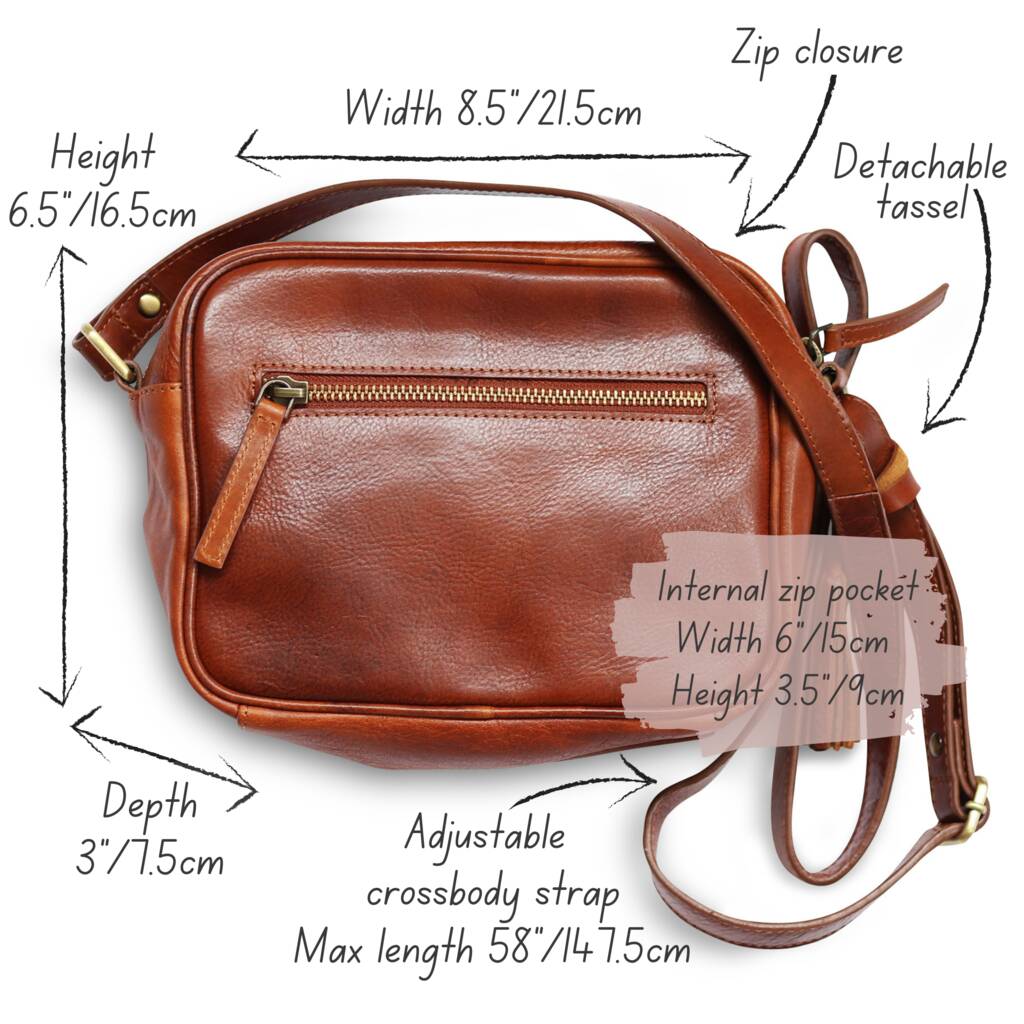 Leather Camera Crossbody Bag, Tan By The Leather Store