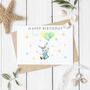 Personalised Rabbit, Balloons And Stars Birthday Card, thumbnail 1 of 2