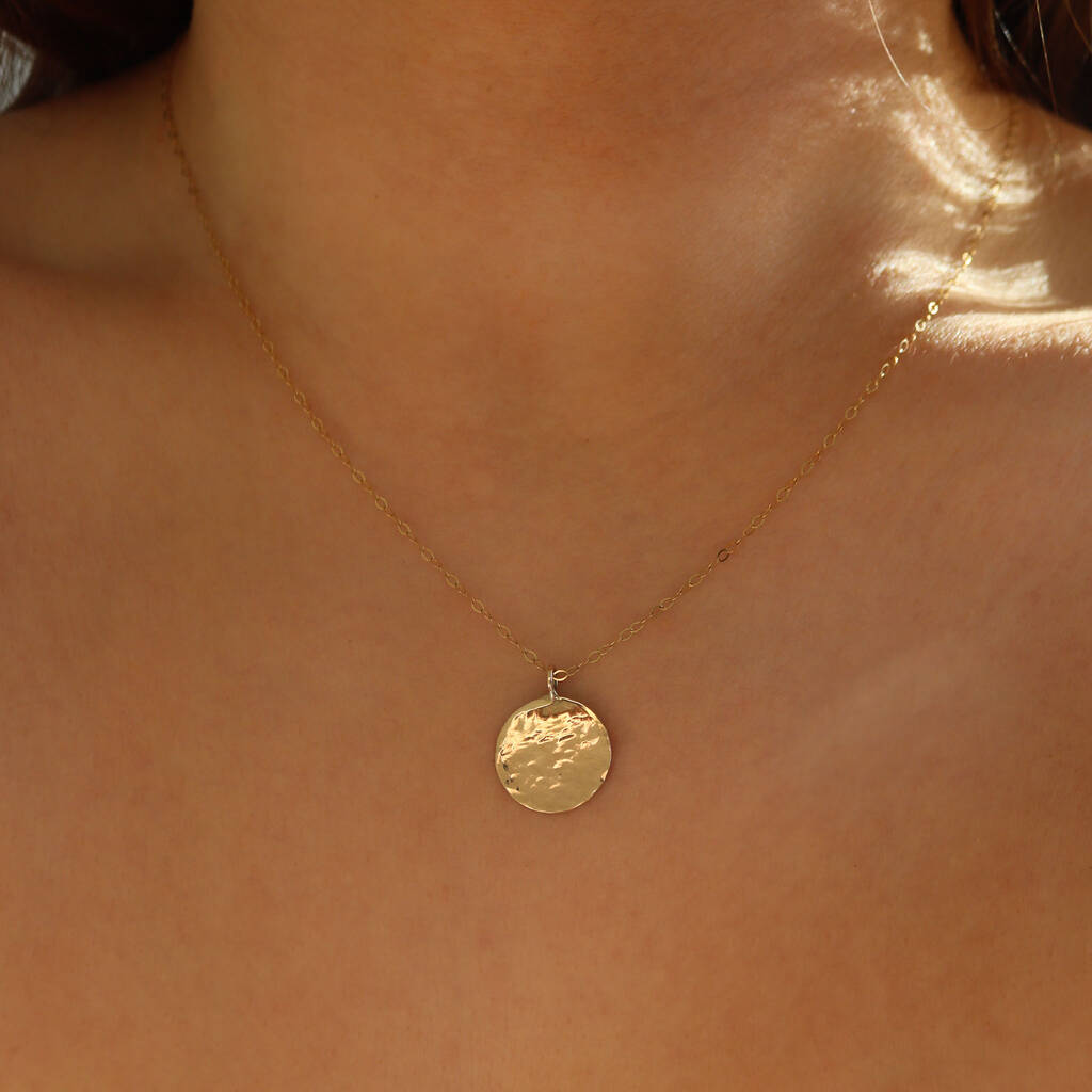 Ethical 9ct Handmade Gold Dimpled Necklace By Lavey London ...