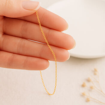 Solid 9ct Gold Light Belcher Chain Necklace – 16in To 22in, 2 of 10