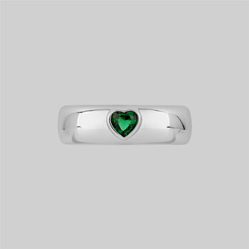Green Heart Band Ring, 4 of 4