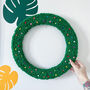 Colourful Punch Needle Christmas Wreath, thumbnail 1 of 10