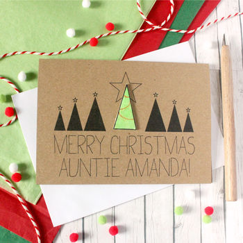 Personalised Merry Christmas Card With Christmas Tree, 3 of 6