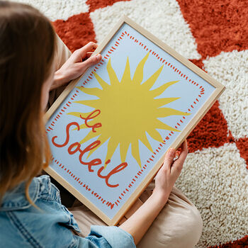 Le Soleil Illustrated Sun Giclee Print, 3 of 12