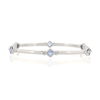 Divinity Princess Blue Topaz Bangle Sterling Silver Or Gold Plated, 3 of 9