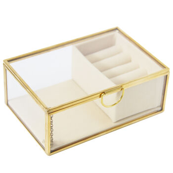 Personalised Gold And Glass Velvet Jewellery Box, 6 of 10