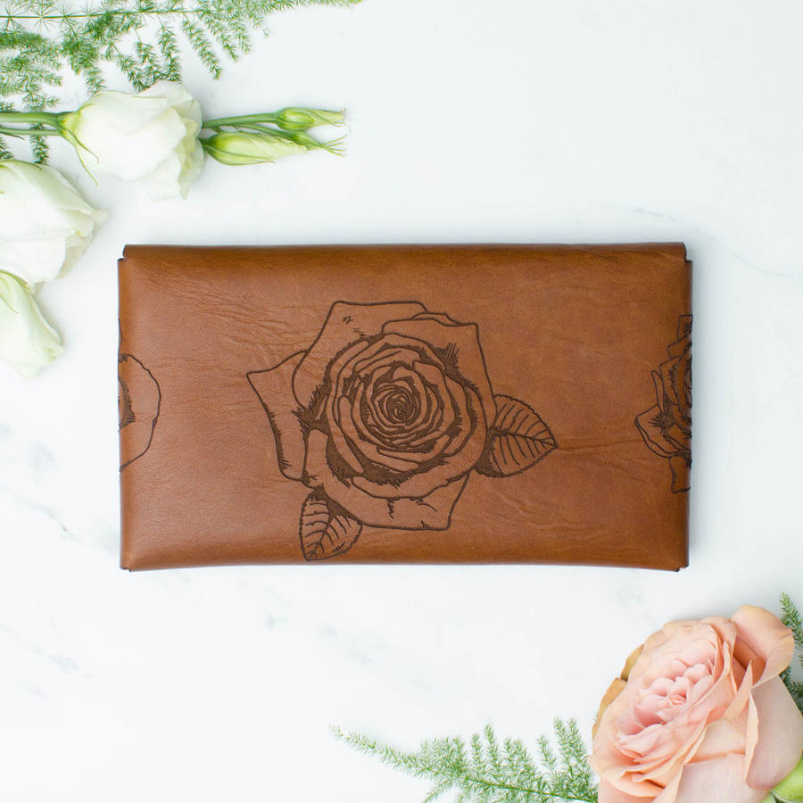 Personalised Leather Travel Document Wallet Rose By Create Gift Love