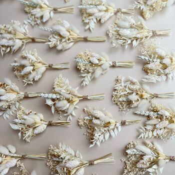 Neutral Dried Floral Wedding Buttonhole, 2 of 3