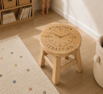 Personalised Childs Time Out Wooden Stool, 2 of 3