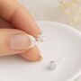 Sterling Silver Micro Love Knot Stud Earrings – 3mm, thumbnail 4 of 9