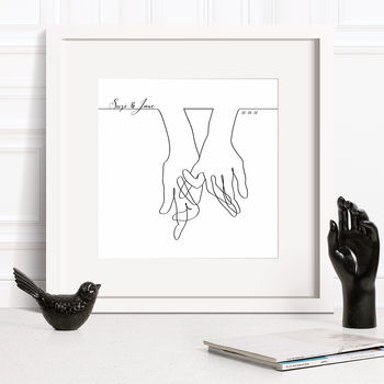 Mrs And Mrs Hands Together Wedding Print, 2 of 7