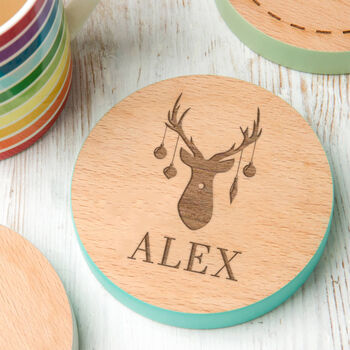 Personalised Reindeer Christmas Coaster / Place Setting, 5 of 8