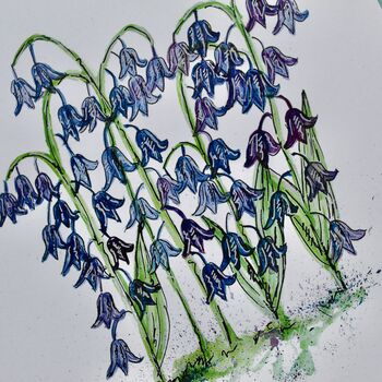 Bluebell Watercolour A4 Art Print, 3 of 5