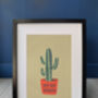 Happy Cactus Print, thumbnail 1 of 2