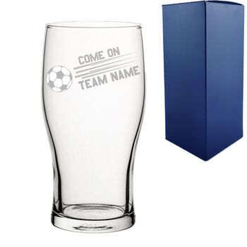 Personalised Come On Team Name Football Pint Glass, 3 of 5