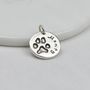 Personalised Pet Paw Print Silver Charm, thumbnail 4 of 9
