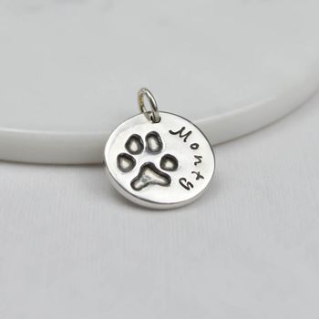 Personalised Pet Paw Print Silver Charm, 4 of 9