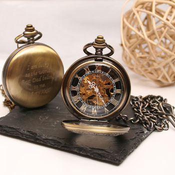 Bronze Engraved Pocket Watch With Antique Design, 2 of 5
