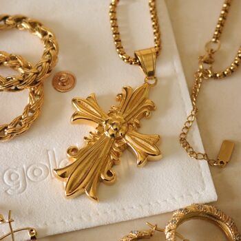 18 K Gold Cross Pendant Necklace Genesis, 3 of 8