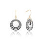 White And Black Stripey Circular Earrings, thumbnail 1 of 6
