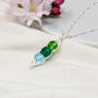 Crystal Birthstone Peapod Necklace Sterling Silver Family Jewellery, thumbnail 2 of 5