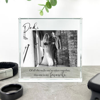 Personalised Favourite Walk Dad Photo Solid Glass Token, 2 of 6