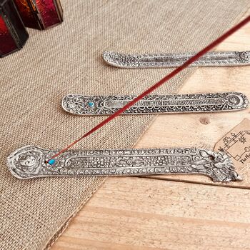 Silver Indian Style Incense Stick Holder Ash Catcher, 5 of 7
