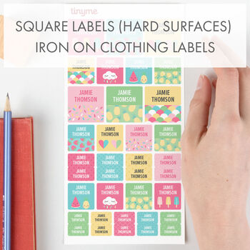 Personalised Tropical Design Kids Name Labels Pack 144 Labels, 3 of 5