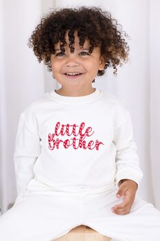 Christmas Big/Little Sibling Embroidered Sweatshirt Jumper Brother And Sister Available, 3 of 12
