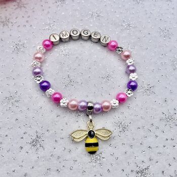 Personalised Bee/Owl Charm Bracelet, 5 of 10