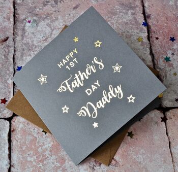 Personalised Gold Foiled 1st Father's Day Card, 3 of 3