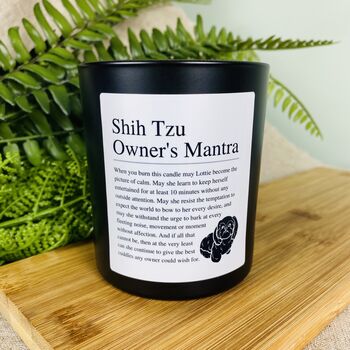 Fun Personalised Shih Tzu Owner's Affirmation Candle, 4 of 11