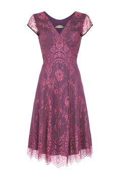 Capped Sleeve Dress Made From Our New Rosewood Lace, 2 of 5
