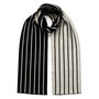 Thin Stripe Wool And Cashmere Scarf Black, thumbnail 3 of 3