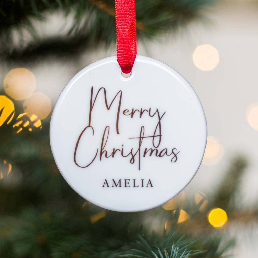 Merry Christmas Personalised Decoration By Little Cherub Design ...
