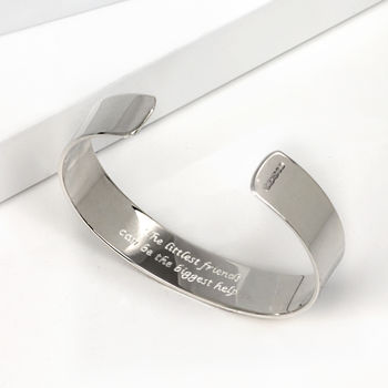 Personalised Sterling Silver Message Cuff Bangle, 8 of 10