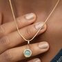18ct Gold Blue Agate Confidence Touchstone Necklace, thumbnail 1 of 6
